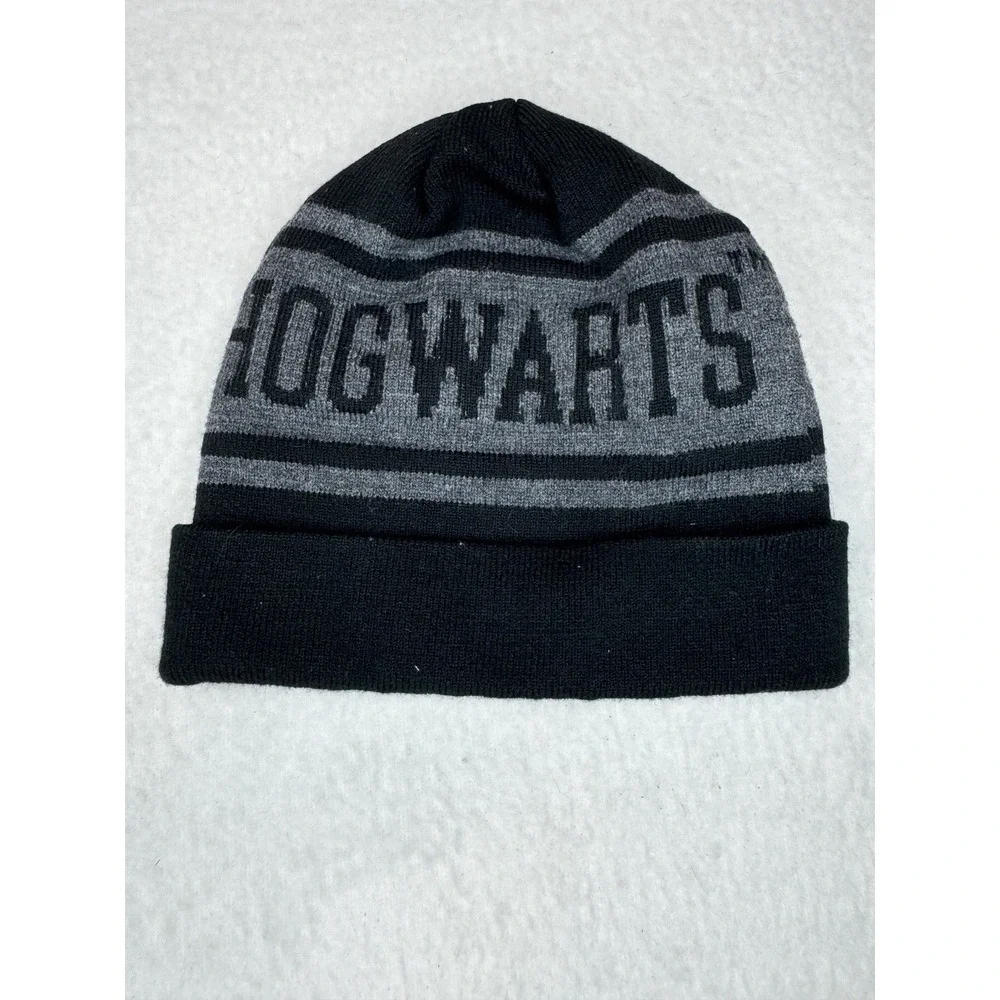 Harry Potter Beanie Hat Cap Boys One Size Black‎ Gray Hogwarts TV Movie Youth